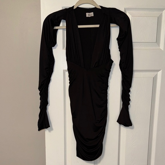 Oh Polly Black Long Sleeve Dress - Picture 1 of 6